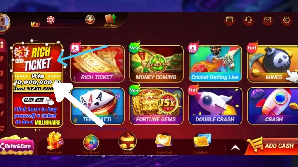 S9 game rich ticket